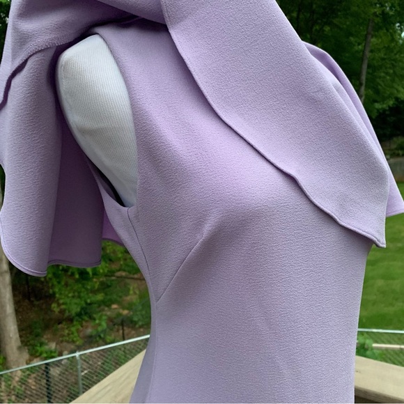 Vince Camuto Caplet Pleated Cape Collar Lilac Lavender Sheath Dress size 4 - Picture 5 of 11